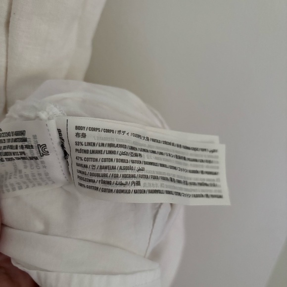 Abercrombie & Fitch Linen Blend Mini Shift Dress White Size M Tall - Picture 8 of 11